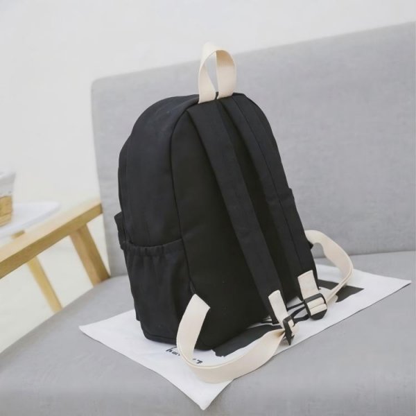 Solid canvas backpack