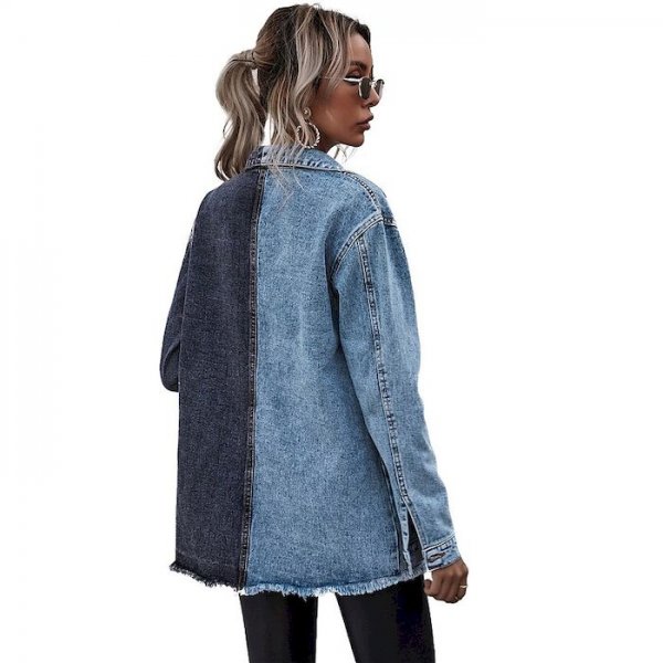 Women's Coat Casual / Daily Fall Winter Regular Coat Shirt Collar Regular Fit Casual Jacket Solid Color Others Blue / Cotton