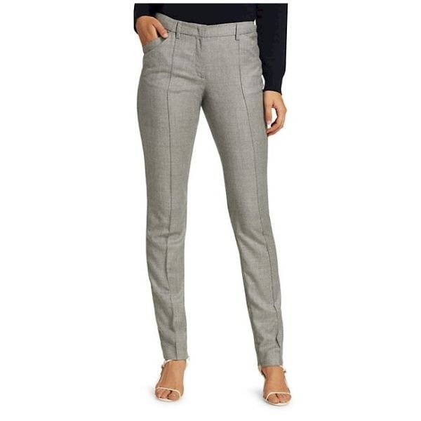 Slim Leg Wool Blend Ankle Zip Pants