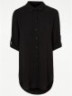 Black Linen Look Longline Shirt