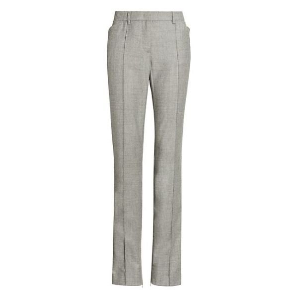 Slim Leg Wool Blend Ankle Zip Pants