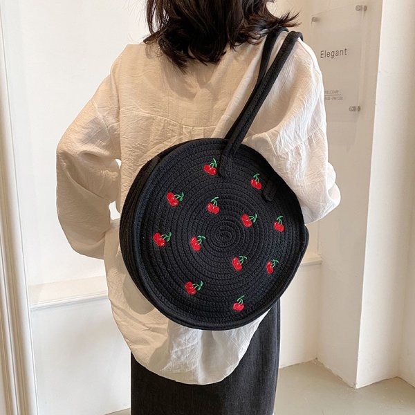 Large capacity cherry woven bag