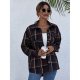 Women's Jacket Causal Fall Winter Regular Coat Tailored Fit Casual Daily Jacket Lattice lattice Gray / Spring / Holiday