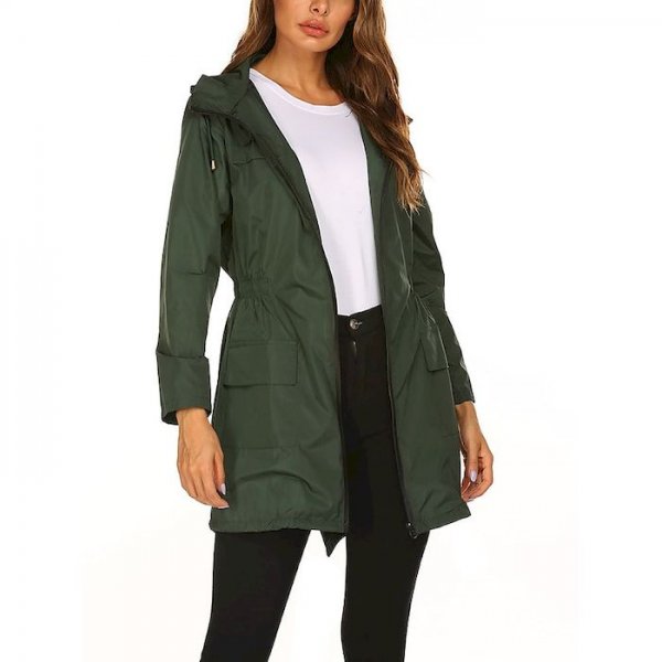 Women's Jacket Causal Fishing Climbing Fall Spring Long Coat Regular Fit Casual Jacket Long Sleeve Solid Color Elastic Waistband