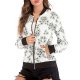 Women's Jacket Street Daily Fall Winter Regular Coat V Neck Regular Fit Breathable Casual Jacket Long Sleeve Floral Print White