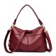 Practical large capacity soft leather shoulder crossbody bag